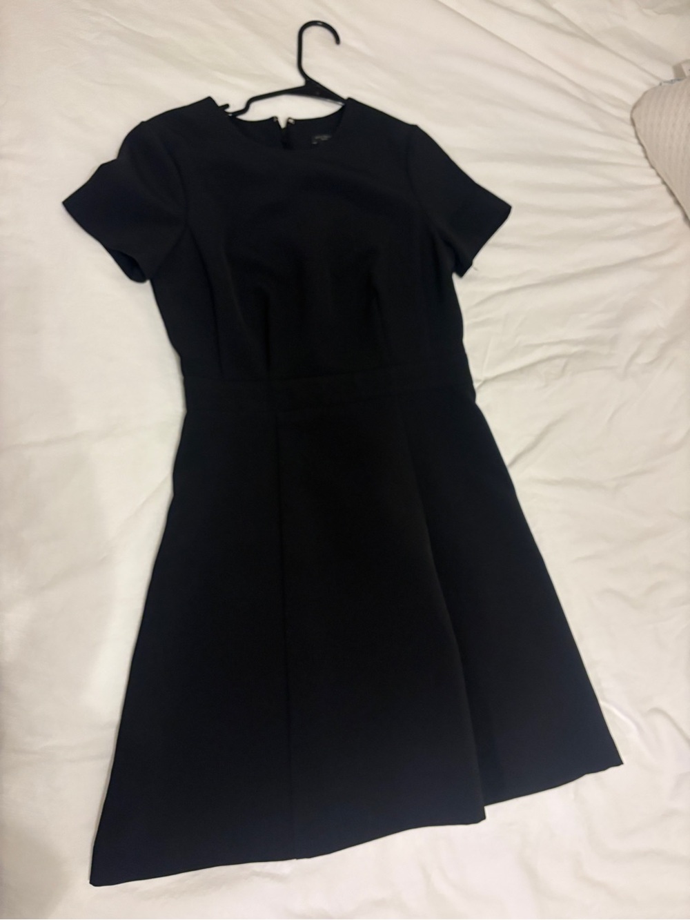 Ann Taylor Black Short-Sleeve Fit-and-Flare Mini Dress